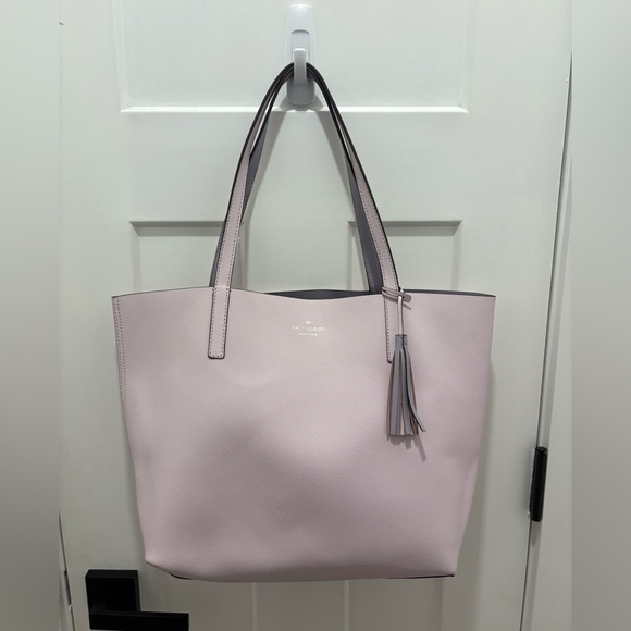 Kate Spade New York Reversible Tote Bag Pink/Purple Double Handle - Picture 1 of 10